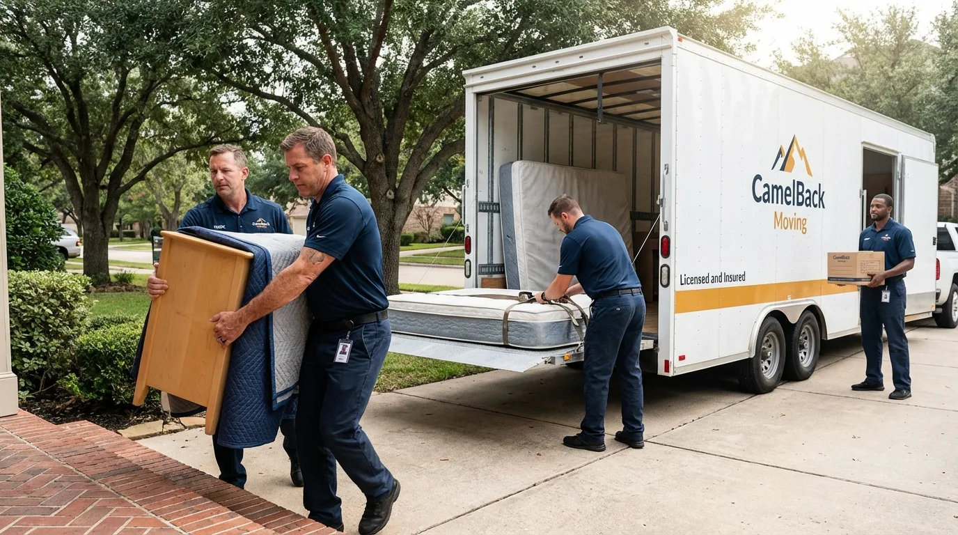 Crew loading residential truck for cross-state move from Brooksville, FL